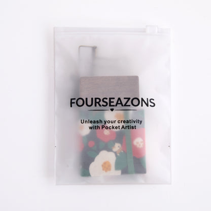 PocketArtist™ – Black Floral (Wooden Palette)