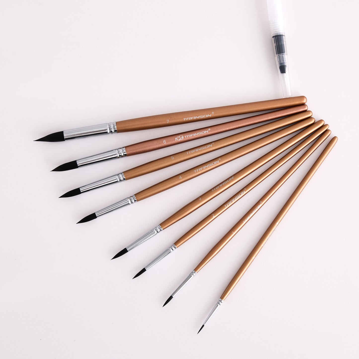 Pocket Artist 8pcs Round Watercolor Paint Brush Set Goat Hair