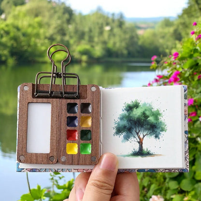 PocketArtist Watercolor Set, 8 Colors, Portable Kit for Travel & Art